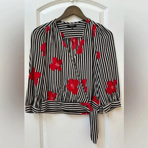 Madewell Wrap Top in Candied Orchids